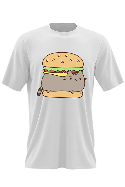 OEM Tricou barbati Pusheen Cat Burger Pisica Valentine's Day