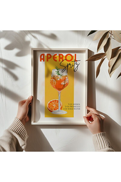 UNT Pictură de perete Aperol Spritz cu cadru din lemn Decor modern de perete ...