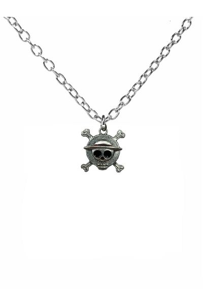 Herşey Nota One Piece Skull Gothic Design Unisex Anime Necklace – Metal Jewelry with 60cm Chain