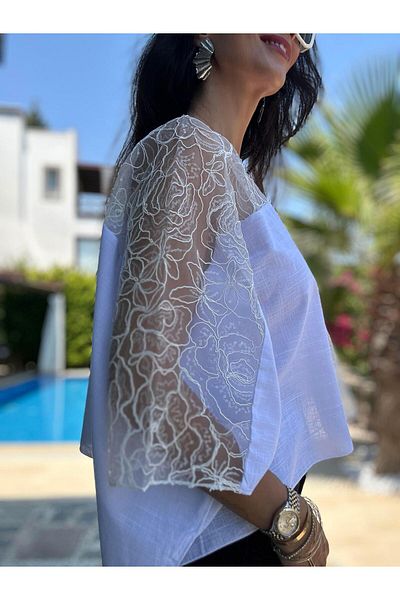 Atelier Derin Organza Embroidered Design Blouse