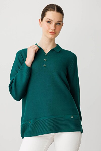 Desen Triko Γυναικεία μπλούζα με γιακά πόλο Ö.Başı