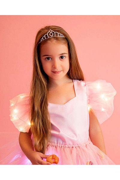 fustite cu luminite Pink Sparkle Blouse, Elastic Taffeta + Tulle and Sparkles - 10-12 years (140-152 cm)