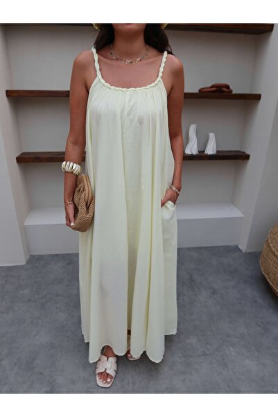 ESRAHELVACI Örgü Askılı Salaş Kesim Elbise