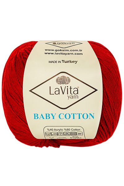 LaVita Yarn Βρεφικό βαμβακερό Amigurumi και πλεκτό νήμα 40% ακρυλικό 60% βαμβάκι 50gr (3013 POMEGRANATE RED)