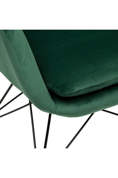 Atmosphera Créateur D'intérieur Green Jade Rocking rocking chair, wood, metal, polyester, 65 x D. 80 x H. 83 cm, 7.3 kg
