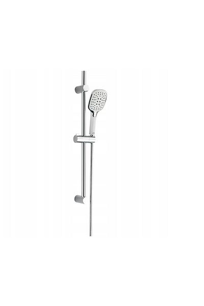 Laveo Shower set with bar, white, 3 functions, shower head and hand shower, NLZ 61A1