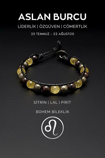 Seven Art Jewelry Natural Stone Bracelet, Handmade, Leo Bohemian Bracelet – Citrine, Garnet and Pyrite Stone Bohemian Bracelet