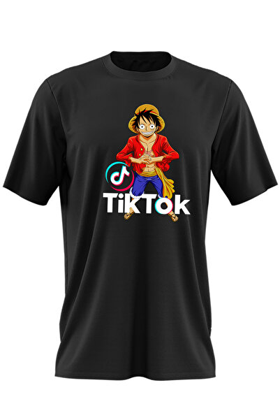 OEM Ανδρικό T-shirt One Piece Luffy Tiktok Creator Tik Tok Anime