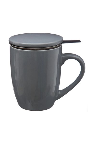 Secret de Gourmet Colorama stainless steel infuser mug, gray, ceramic, lid, 320 ml