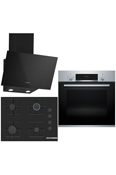 Bosch Siyah 3 Lü Ankastre Set 333 ( HBF534ES3T - POP7C6P30O - DWK63PJ60T (61T...