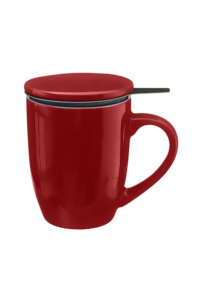 Secret de Gourmet Colorama stainless steel infuser mug, red, ceramic, lid, 320 ml