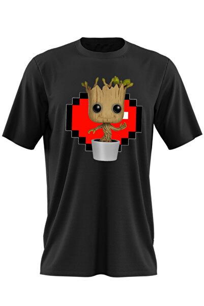 OEM Tricou barbati Baby Groot Minecraft Love Heart Inima
