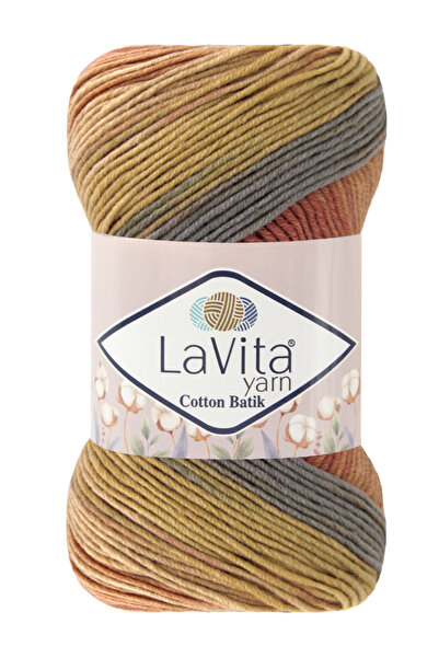 LaVita Yarn Cotton Batik El Örgü Ipi %60 Pamuk %40 Akrilik 100gr (CB12 TURNA)