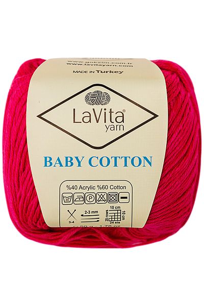 LaVita Yarn Bumbac pentru copii Amigurumi și ață de tricotat manual 40% acril 60% bumbac 50gr (4139 DARK FUCHIA)