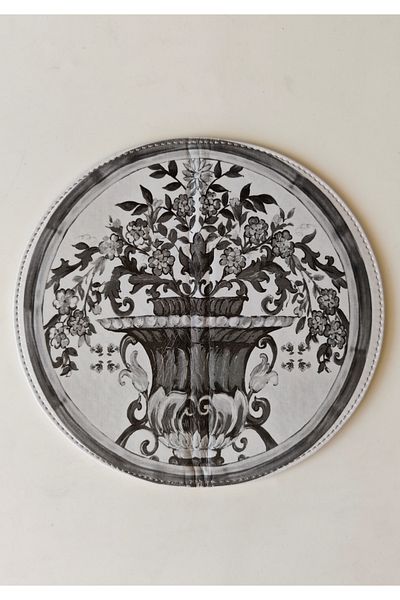 ankara menü Half Moon - Thermo Leather Account Desk Mat - 22 cm Diameter