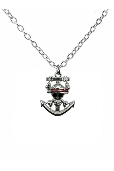 Herşey Nota One Piece Pirate Themed Unisex Necklace – Metal Jewelry with 60 cm Chain
