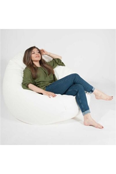 Pufrelax Fotoliu Nirvana Gigant, Material Piele Ecologica - Alb