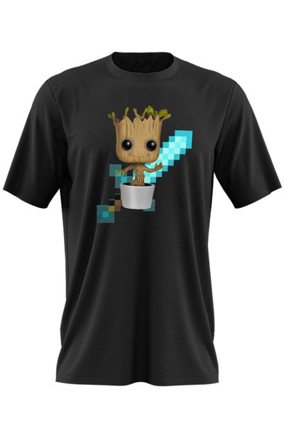 OEM Tricou barbati Baby Groot Minecraft Diamond Sword Bebe