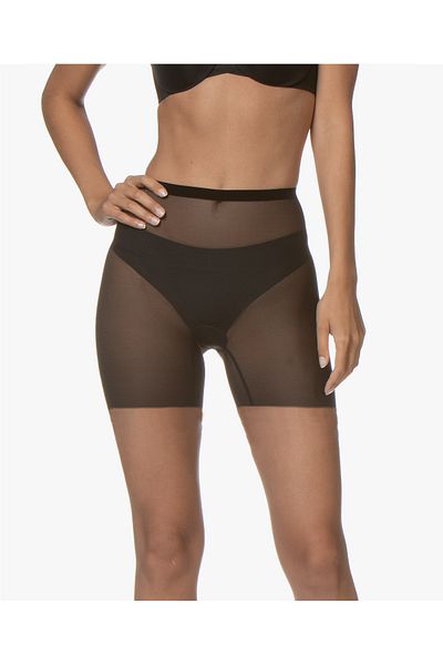 MİSTİRİK Model Fasano Chiloți Corset Detaliat Transparent Cu Talie Înaltă Boxer Culoare Neagră