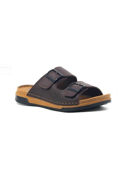 Benittokids Enova Men's Artificial Leather Orthopedic Double Monta Sole Adjustable Buckle Stitched Stylish Home and Outdoor Slippers
