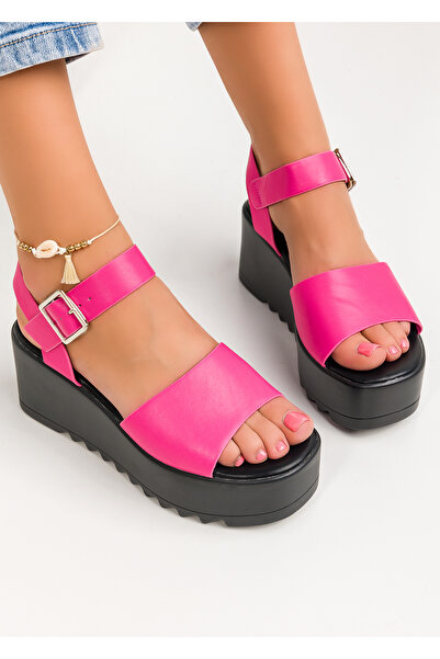 starlike Sandale cu platforma dama fucsia A115
