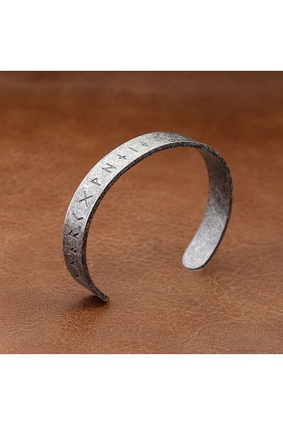 Viking Adjustable Norse Mythology Runic Alphabet Tarnish&Rust Free 316L Steel Bracelet