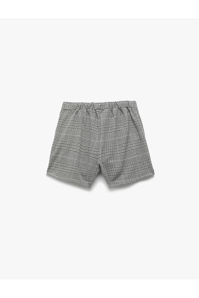 Koton Plaid Patterned Belt Detailed Pleated Short Skirt
