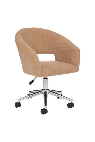 Atmosphera Créateur D'intérieur Gaya office chair, polyester, foam, metal, beige, 58 x D. 55 x H 76- 86 cm, 8 kg