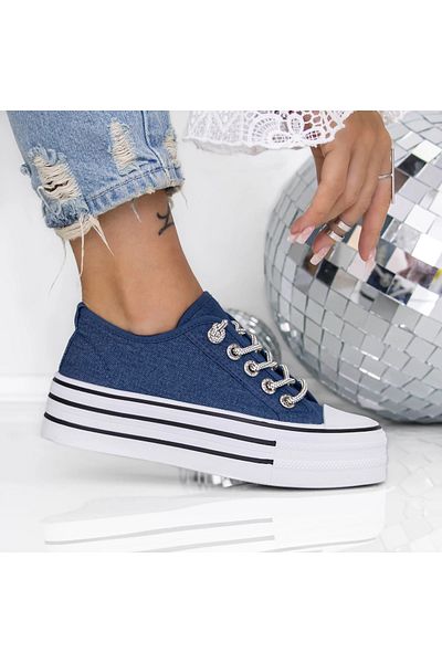 mei Pantofi Sport Dama cu Platforma 3AXJ6 Albastru