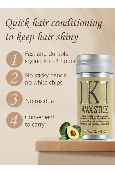 IKT 3Pcs Hair Wax Stick Set Strong and Long-Lasting Hold for Hair Non-Greasy Styling Hair Pomade Stick