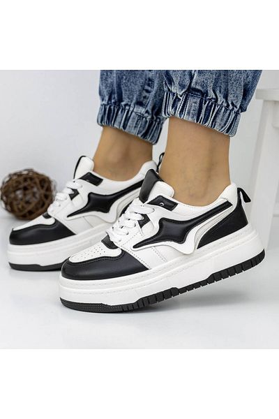 mei Women's Sports Shoes 3WL160 Black-White