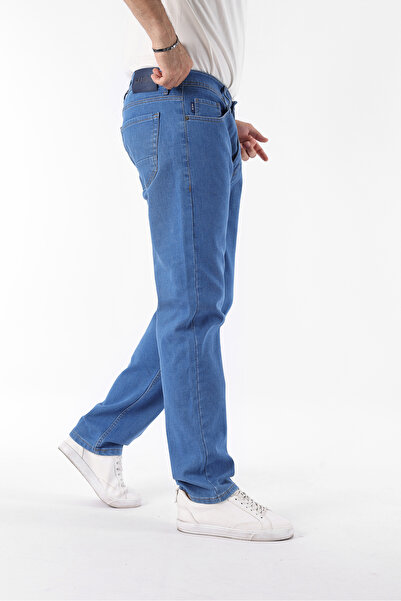 comstar Men's Cotton High Waist Loose Blue Baggy Jeans