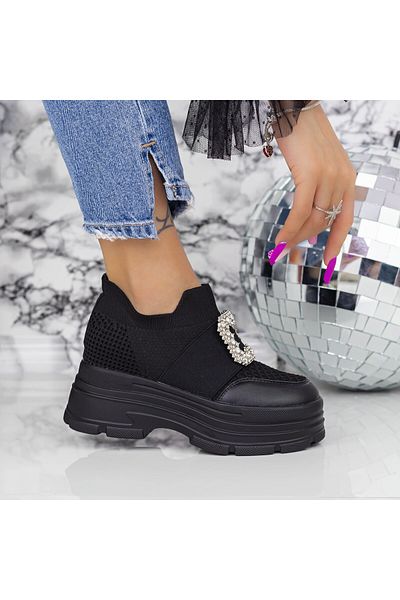 mei Women's Platform Sneakers 2MX9 Black