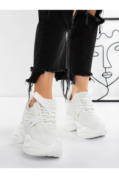 mei Women's Platform Sneakers 3AL103 White