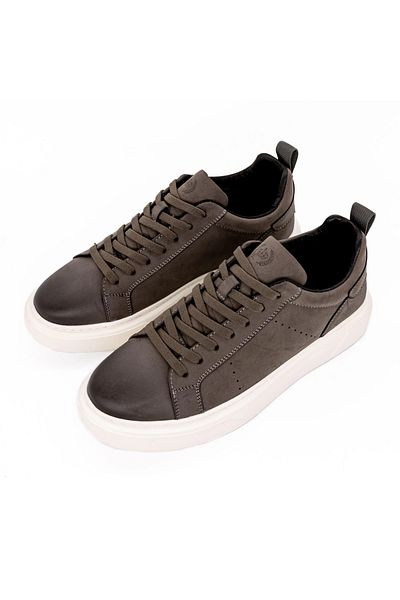 advancer Men's Sports Shoes Made of Genuine Leather 3209B Grey