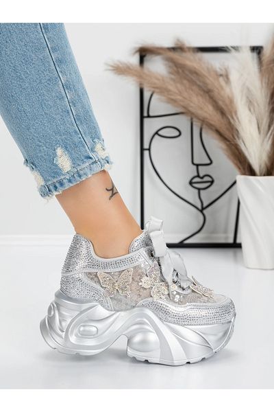 mei Pantofi Sport Dama cu Platforma 0098-131 Argintiu
