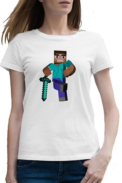 OEM Tricou femei Steve Warrior Minecraft