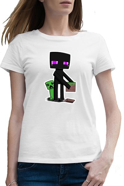 OEM Tricou femei Enderman Creeper Builder Minecraft