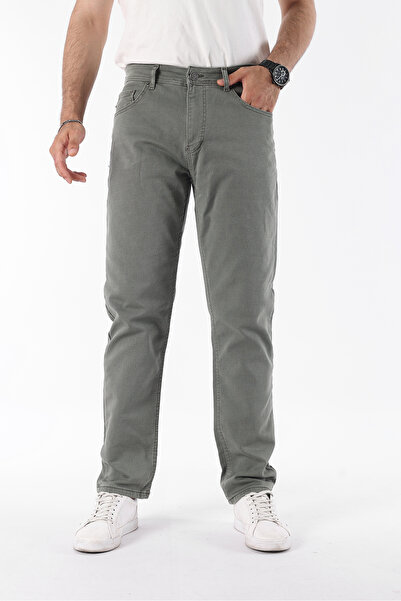 comstar Men's Cotton High Waist Loose Green Baggy Jeans