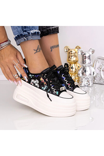 mei Pantofi Sport Dama cu Platforma 2066-1 Negru