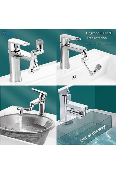 NZB Sink Faucet Head 180 °   Flexible Water Saving Chrome Kitchen Faucet Adapter Faucet with Swivel Aerator