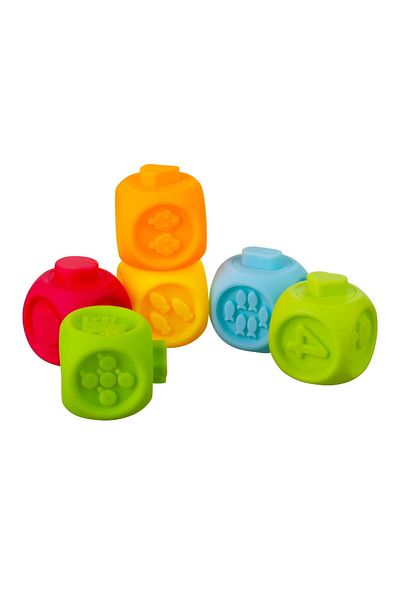 Bocioland Set of 6 sensory blocks, +3 months, Multicolor