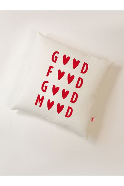 Galia Tasarım Good Food, Good Mood Pillow Case 45X45 cm