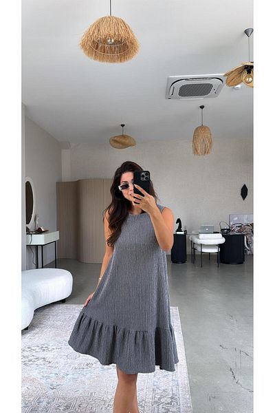 Buket Teke Rochie Wrap Smoked Six Flounces