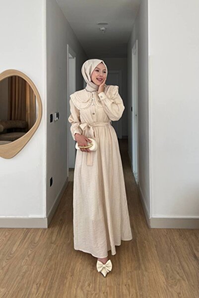 ENS neva elbise çiçek yakalı