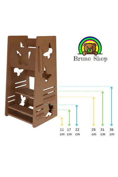 BRUNOSHOP.RO Turn de invatare - learning tower natur fluturasi