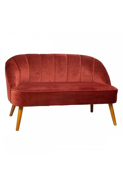Atmosphera Créateur D'intérieur Naova Red sofa, polyester, 2 seats, 126 x D. 71 x H. 72 cm, 16 kg