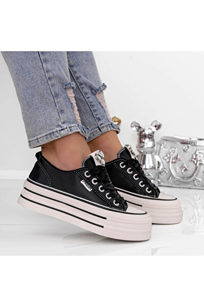 mei Γυναικεία Αθλητικά Παπούτσια με Πλατφόρμα 3AL61 Μαύρα