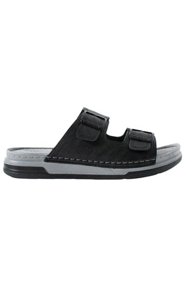 Benittokids Enova Men's Artificial Leather Orthopedic Double Monta Sole Adjustable Buckle Stitched Stylish Home and Outdoor Slippers