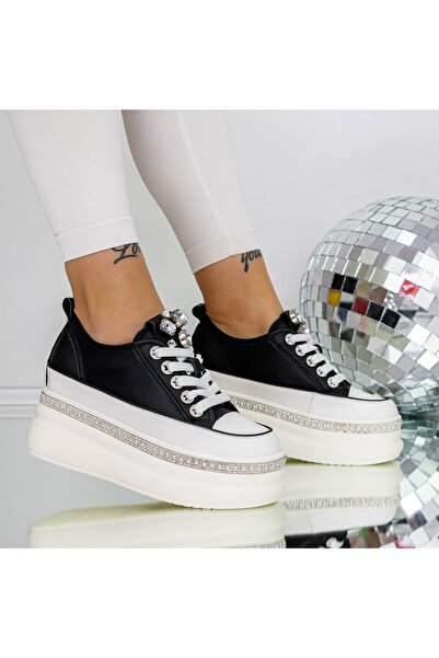 mei Pantofi Sport Dama cu Platforma 3SJN38 Negru